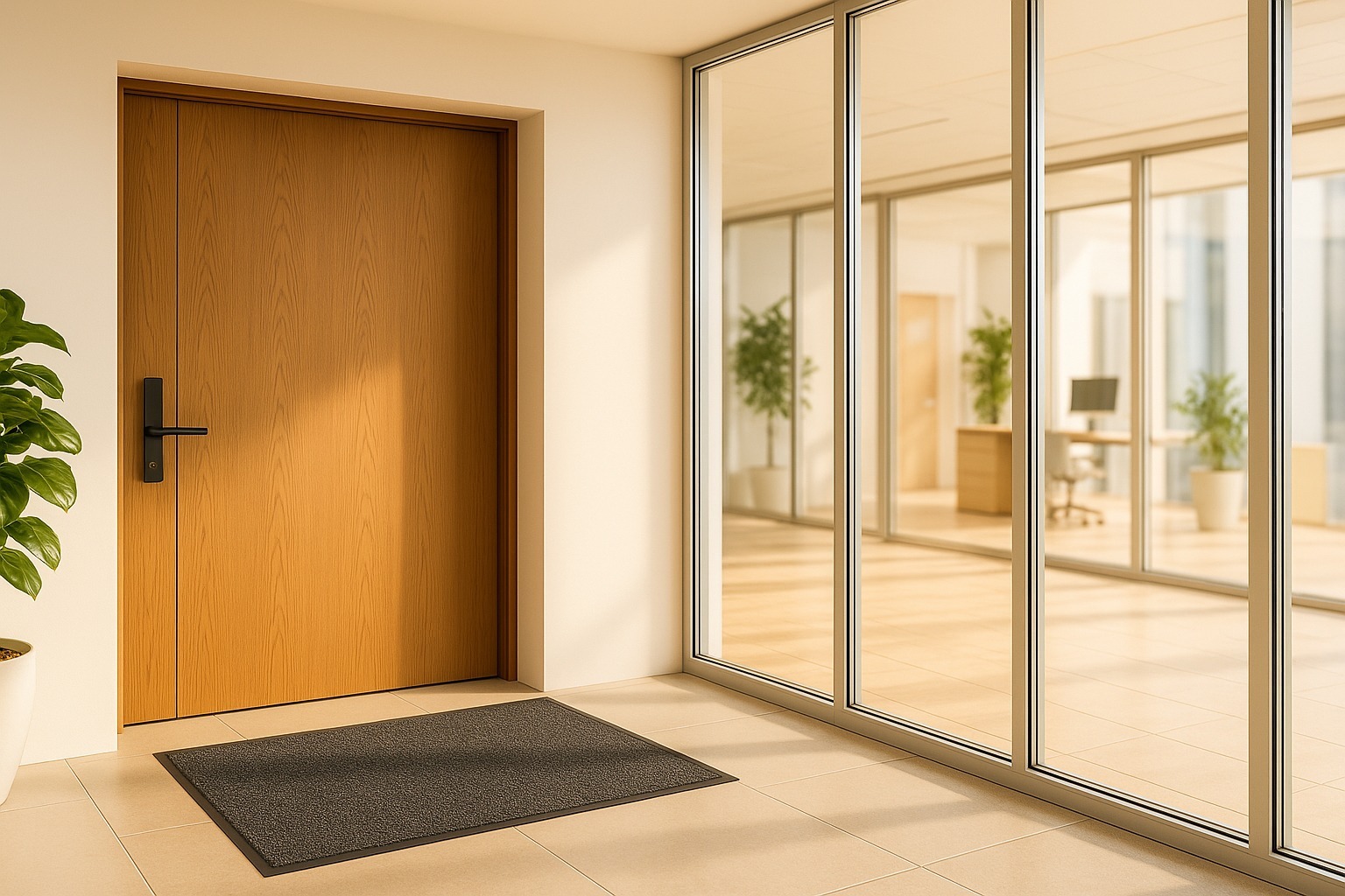 Einladender Eingangsbereich eines Büros in Nürnberg