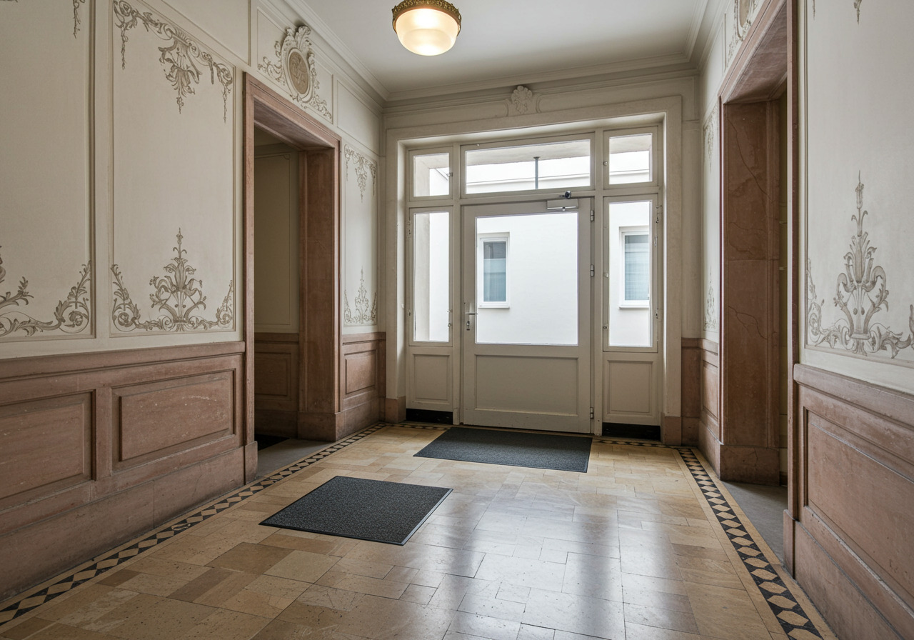 Ein stilvoller und sauberer Eingangsbereich in einem Altbau in Nürnberg St. Johannis