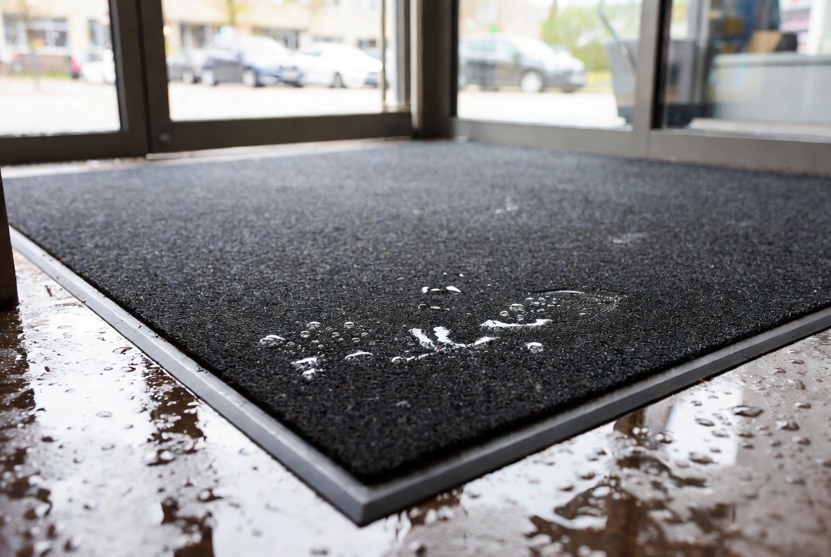 Nasse Schuhe auf Schmutzfangmatte Nürnberg